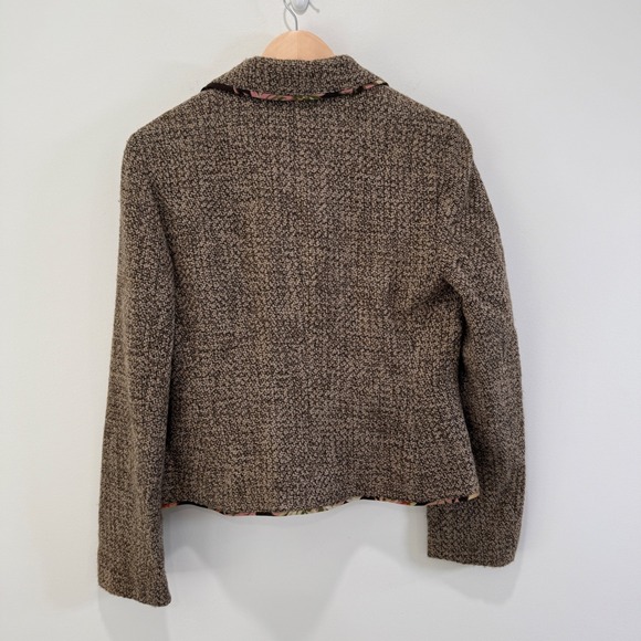 Ann Taylor Loft Single Breasted Wool Tweed Blazer 10 Shabby Chic Brown Girl Boss - Picture 10 of 10